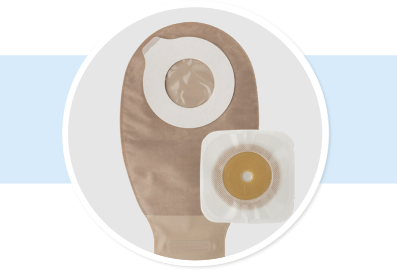 Stoma zweiteiliges System mit Klebekupplung