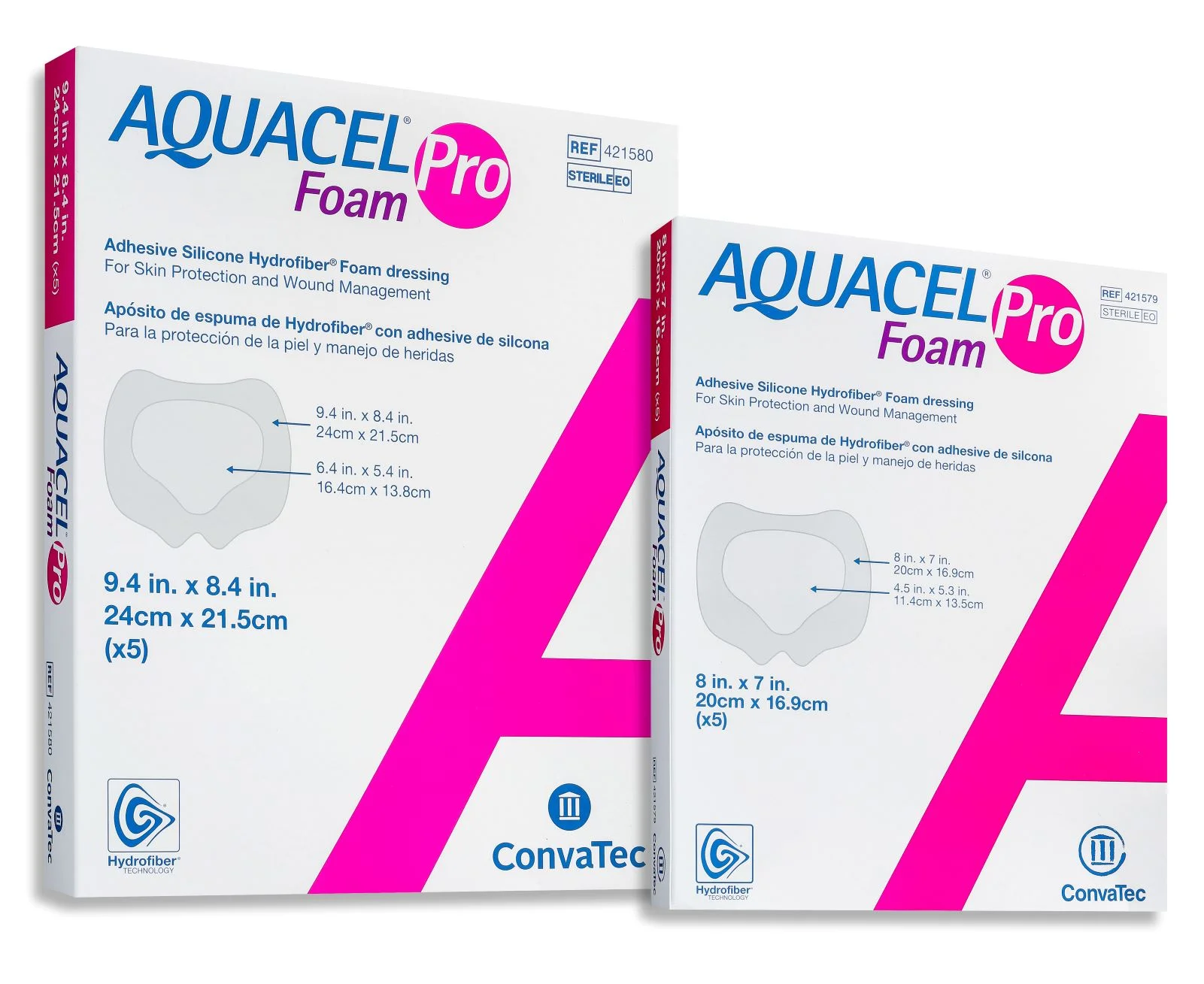 Zwei Produktpackungen von Aquacel Foam Pro