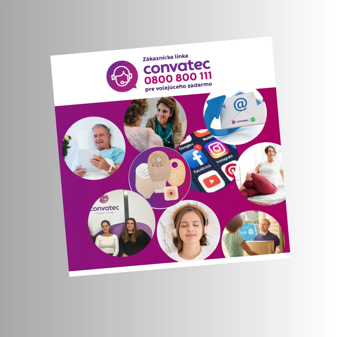 a pink and white box with a picture of a group of people