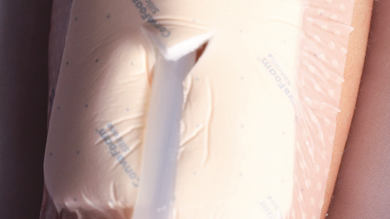 a plastic container with a white substance